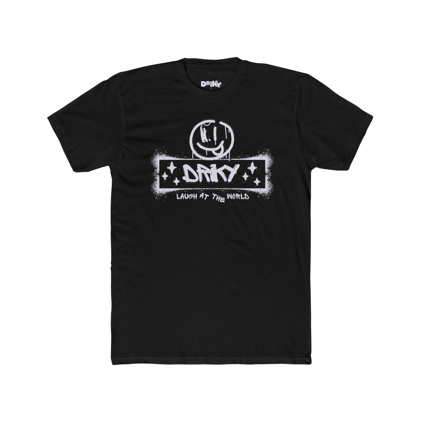 Driky Laugh at the World - White Night Cotton Crew Tee