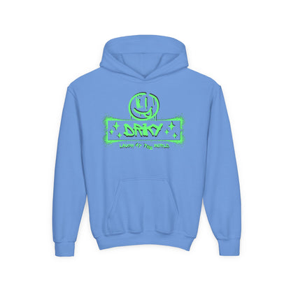 Driky Laugh at the World - Green Monkey - Youth Heavy Blend Hoodie