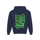 Driky 1 point 0 Bro - Green Monkey - (Back Print) Youth Heavy Blend Hoodie