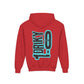 Driky 1 point 0 Bro - Blue Brain - (Back Print) Youth Heavy Blend Hoodie
