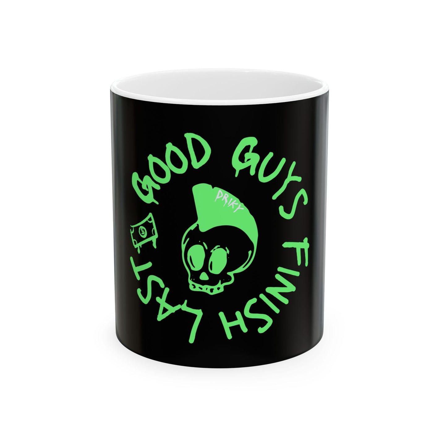 Drikyz Good Guys Finish Last - Green Monkey - 11oz Coffee Cup