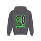 Driky 1 point 0 Bro - Green Monkey - (Back Print) Youth Heavy Blend Hoodie