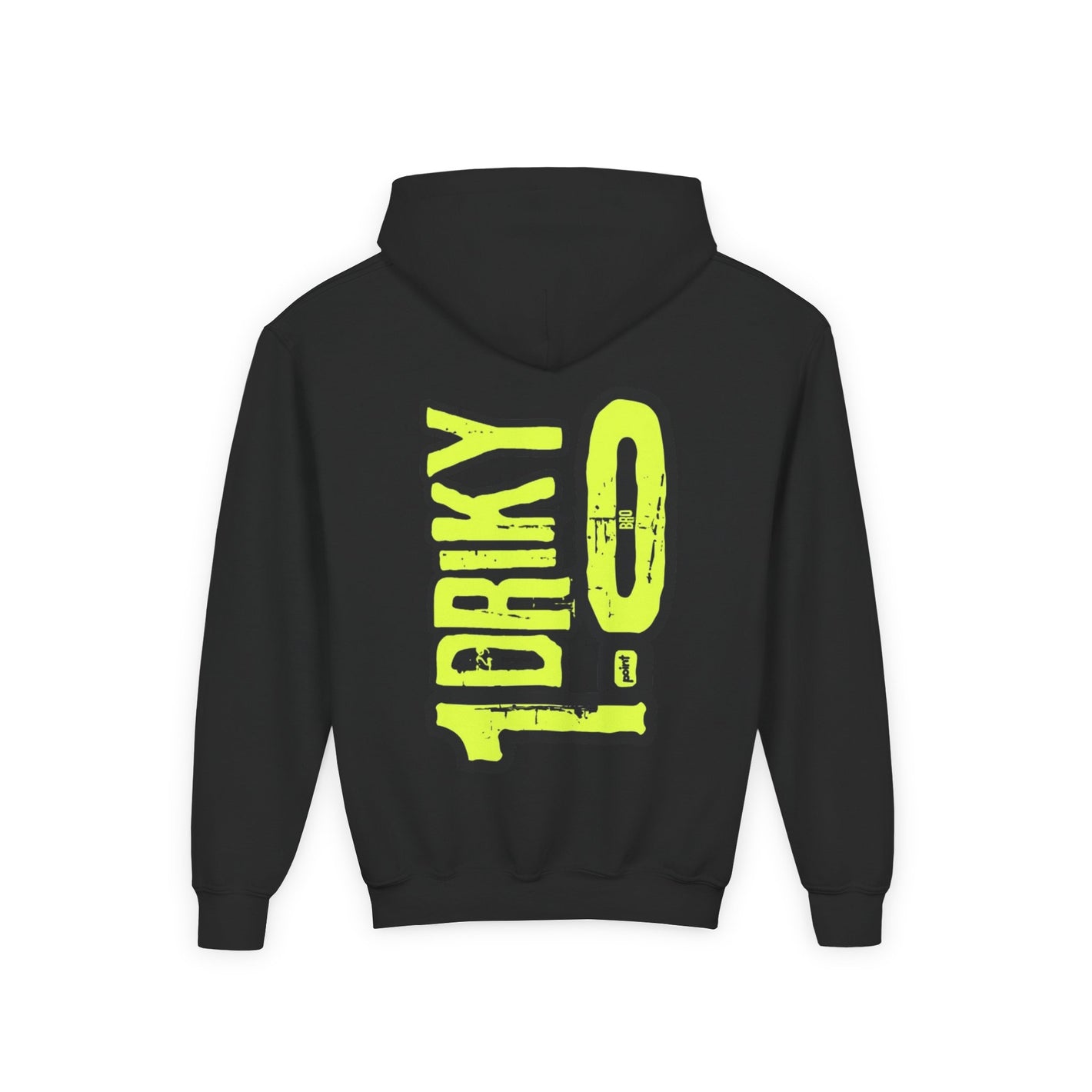 Driky 1 point 0 Bro - Banana Sunshine - (Back Print) Youth Heavy Blend Hoodie