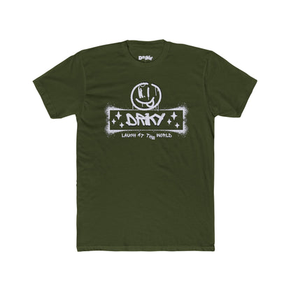 Driky Laugh at the World - White Night Cotton Crew Tee