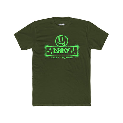 Driky Laugh at the World - Green Monkey Cotton Crew Tee