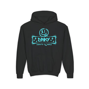 Driky Laugh at the World - Blue Brain - Youth Heavy Blend Hoodie