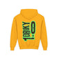 Driky 1 point 0 Bro - Green Monkey - (Back Print) Youth Heavy Blend Hoodie