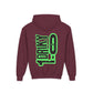 Driky 1 point 0 Bro - Green Monkey - (Back Print) Youth Heavy Blend Hoodie