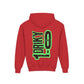 Driky 1 point 0 Bro - Green Monkey - (Back Print) Youth Heavy Blend Hoodie