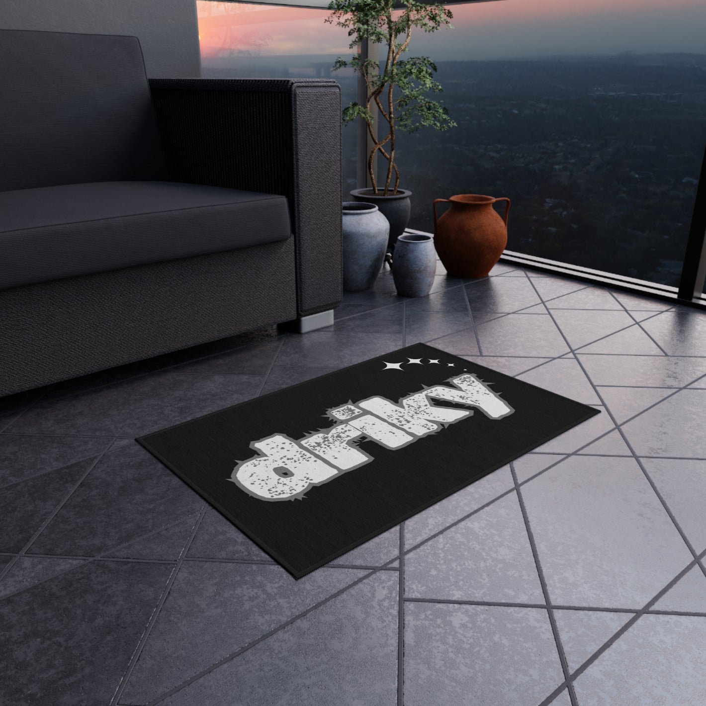Driky Wear Outdoor Rug - Black