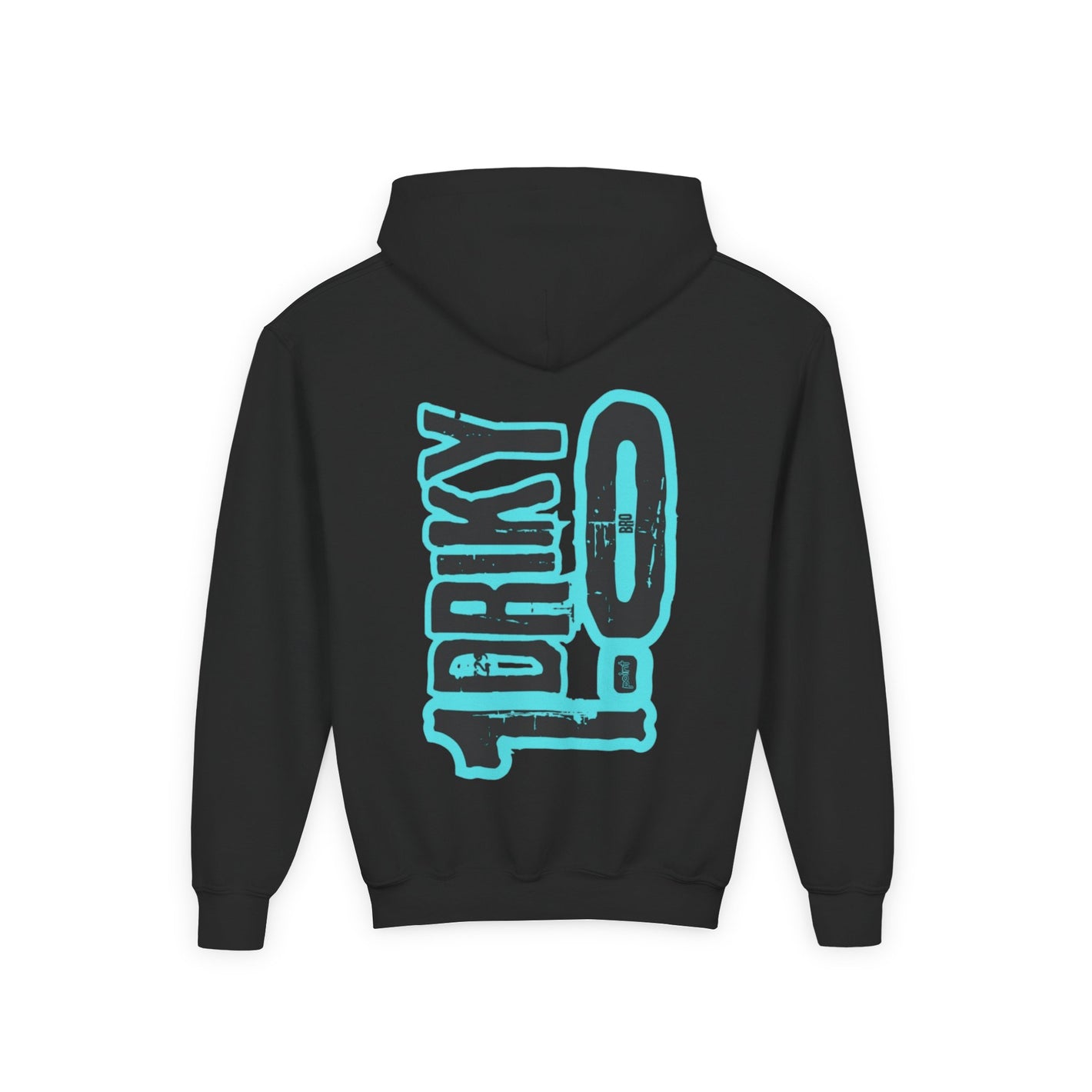 Driky 1 point 0 Bro - Blue Brain - (Back Print) Youth Heavy Blend Hoodie