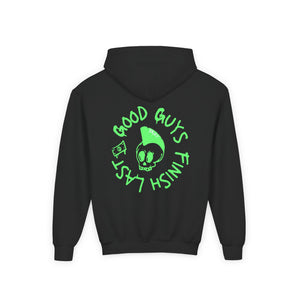 Drikyz Good Guys Finish Last - Green Monkey - (Back Print) Youth Heavy Blend Hoodie