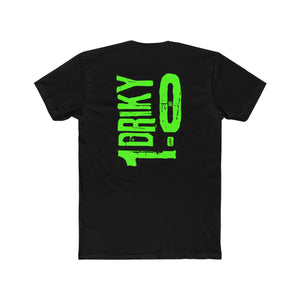 Driky 1 point 0 Bro Green Monkey - Back Print Cotton Crew Tee