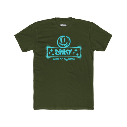 Driky Laugh at the World - Blue Brain Cotton Crew Tee