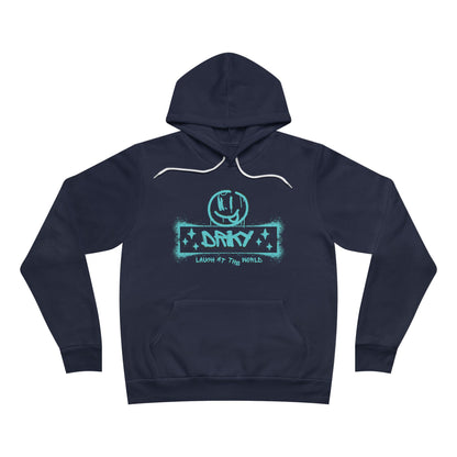 Driky Laugh at the World - Blue Brain Fleece Pullover Hoodie