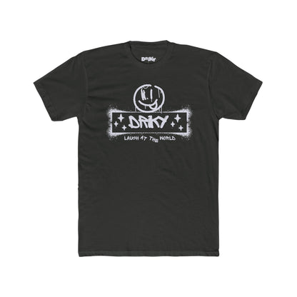 Driky Laugh at the World - White Night Cotton Crew Tee