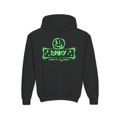 Driky Laugh at the World - Green Monkey - Youth Heavy Blend Hoodie