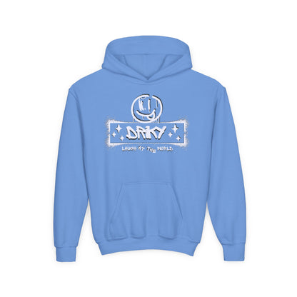 Driky Laugh at the World - White Night - Youth Heavy Blend Hoodie