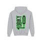 Driky 1 point 0 Bro - Green Monkey - (Back Print) Youth Heavy Blend Hoodie