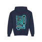 Driky 1 point 0 Bro - Blue Brain - (Back Print) Youth Heavy Blend Hoodie