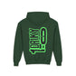 Driky 1 point 0 Bro - Green Monkey - (Back Print) Youth Heavy Blend Hoodie
