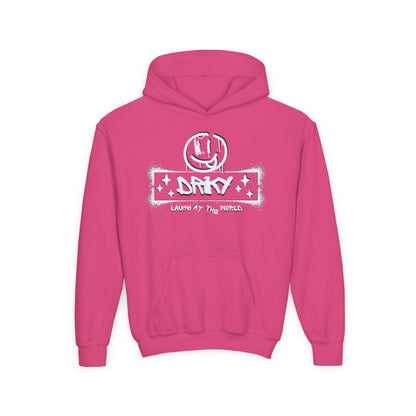 Driky Laugh at the World - White Night - Youth Heavy Blend Hoodie